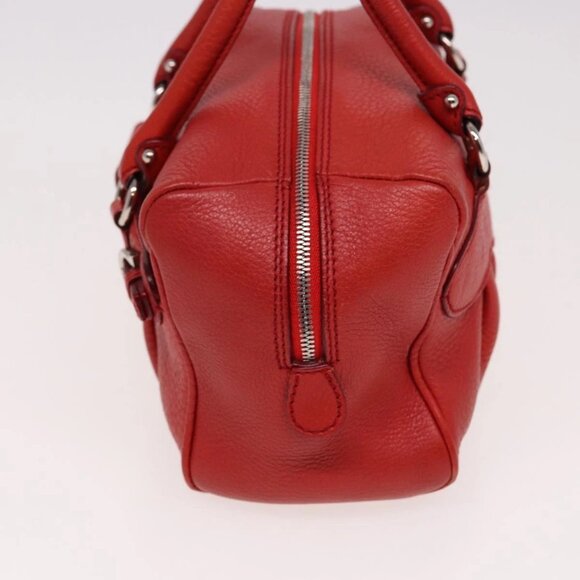 Salvatore Ferragamo Gancini Hand Bag Leather 2way Red Auth 78767 - Picture 6 of 16
